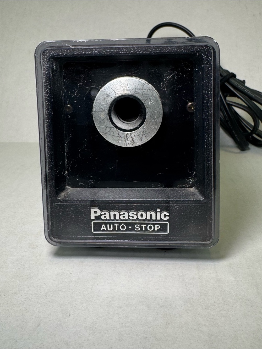 Vintage Panasonic KP-77 Electric Pencil Sharpener Woodgrain Auto Stop Tested